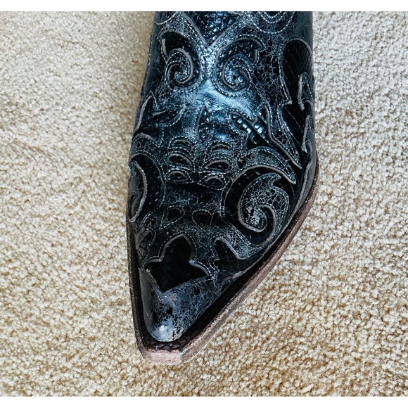 Vintage Corral Womens Black Embroidered Leather Cowboy Country Western Boots 10M - Picture 8 of 14